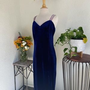 Vintage Blue velvet dress by Sally